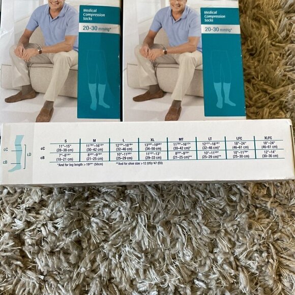 Lot Of 3 JOBST forMen Casual 20-30 mmHg Knee High Compression Socks Black Medium - Picture 5 of 6